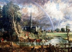 牧草地から見たソールズベリー大聖堂